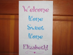 Welcome Home Elizabeth
